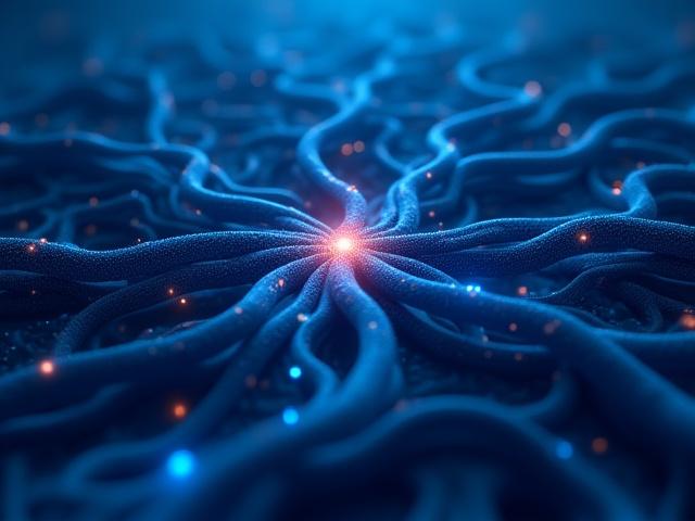 AIにおける倫理的リスクと説明責任を象徴する、抽象的なデジタルアートワーク